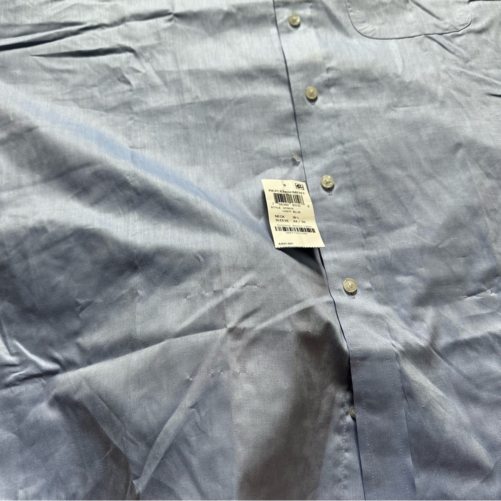 Club Room Men’s Button Down Dress Shirt Light Blue Neck 16.5 - Picture 9 of 10